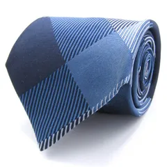 コムサデモードメン ブランド ネクタイ チェック柄 格子柄 シルク 日本製 PO メンズ ネイビー COMME CA DU MODE 【中古】