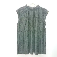 ◇ ViS ラウンドネック プルオーバー 透け感あり 袖なし ブラウス サイズFREE ブラック レディース E  【1309040051966】