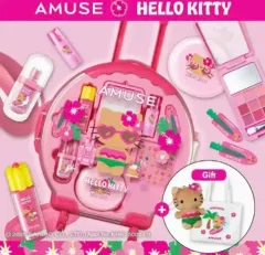 (キーリング (エコバッグ付き) アミューズ ハローキティ ラージキャリア クール セット 日焼けキティ