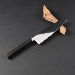 職人仕様・家庭用にも最適 切付牛刀 両刃包丁 7寸（刃渡り210mm）通常鏡面仕上げ 本刃付け 黒檀黒水牛角八角柄 和牛刀 洋包丁