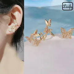 TerseCZダイヤの美しさが際立つバタフライモチーフのピアス蝶が軽やかに集い耳元にとまっているような、遊び心が感じられるデザイン　フォルムとバランスを緻密に構築し、年代を問わず楽しめる、洗練されたバタフライモチーフに仕上げています　左右非対称　x09384a