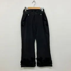 PINK HOUSE ピンクハウス ポケット 裾 ニットモチーフ ブラック ストレッチ パンツ KANEKO ISAO 00s アーカイブ 古着 VINTAGE レディース サイズ M LH9