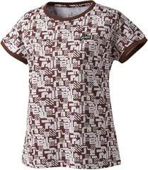 【新品】prince（プリンス）レディース ゲームシャツ レディース ウィメンズ 婦人半袖 テニスウェア 吸汗速乾 UVケア　チョコレート WF2082-064