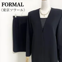 東京ソワール ブラックフォーマルスーツ 7号 ボタンレスジャケット＆スカート 礼服 冠婚葬祭 卒業式 入学式 七回忌