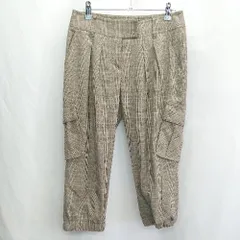 ◇ Θ EPOCA エポカ チェック柄 クロップドパンツ サイズ40 ベージュ系 グレー系 レディース E  【1502060026581】