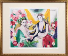 マリー・ローランサン La vie au chateau お城の生活 リトグラフ マリー ローランサン（Marie Laurencin）「お城の子供たち