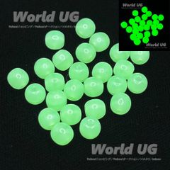 ウランガラス 丸ビーズ ライムグリーン 6mm 10粒