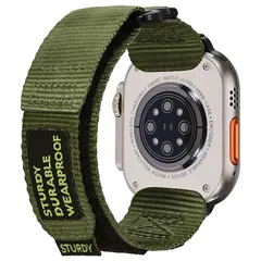 【新品】 MABEKS Apple Watchナイロン時計バンド 38mm 40mm 41mm アーミーグリーン交換ベルトコンパチブル アップルウォッチ スポーツ男性用バンド 1