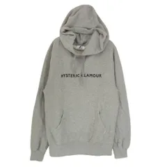 HYSTERIC GLAMOUR ヒステリックグラマー 02203CF11 GUITAR GIRL ギターガール ロゴ プリント プルオーバー フーディ パーカー グレー系 S【中古】