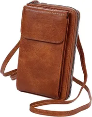 MNOA. ポシェット スマホポーチ お財布ポーチ ショルダー レディースバッグ セカンドバッグ 携帯ポーチ Brown( ブラウン)