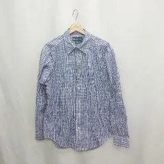 ◇ ⊇ RALPH LAUREN ラルフローレン チェック柄 キッズ 長袖 シャツ サイズLL ブルー系 メンズ E  【1502180081583】