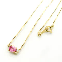 美品 BIZOUX ビズー ネックレス ピンクトルマリン ダイヤモンド K18YG サクラフロリー イエローゴールド 0.04ct レディース  28010747