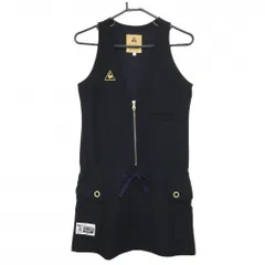 【超美品】ルコックゴルフ ノースリーブワンピース　ネイビー フロントジップ  レディース M ゴルフウェア le coq sportif