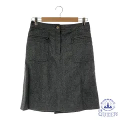 ☆美品☆ COMME CA ISM コムサイズム スカート ひざ丈スカート シンプル ひざ丈 レディース 大きいサイズ グレー L 日本製 901-13599 送料無料 古着