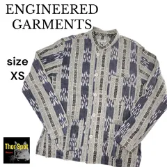 【美品】ENGINEERED GARMENTS NEWYORK エンジニアードガーメンツ 長袖シャツ 総柄 XS ブルー ホワイト メンズ