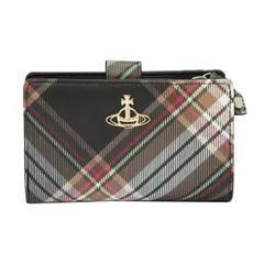 【新品】Vivienne Westwood ヴィヴィアンウエストウッド DERBY 51080028U-S001K- 二つ折り財布（小銭ファスナー式） BIOGREEN SAFFIANO PRINTED D101 TARTAN BROWN/BLACK 送料無料