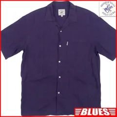POLO CLUB ポロクラブ 半袖シャツ XL 無地 パープル リネン風 カジュアル 紫 アロハシャツサイズXL一覧←SEULB屋着古← X7915