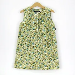アニエスベー ノースリーブワンピース ヘンリーネック  花柄ニット オールインワン キッズ 女の子用 6ansサイズ グリーン agnes b. 【中古】