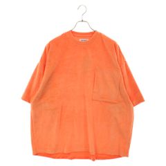 TIGHTBOOTH (タイトブース) 23AW TBPR STRAIGHT UP VELOUR T-SHIRT ストレートアップ ベロア 半袖Tシャツ オレンジ FW23-T02