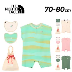ザ・ノース・フェイス ベビーウェア 70cm 80cm THE NORTH FACE ベビーラッチ パイルロンパース アンド 2Pビブ 巾着袋付き ベビー服 半袖 カバーオール つなぎ スタイ よだれかけ 赤ちゃん 乳幼児  ギフト 出産祝い/NTB12567
