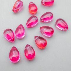 ＊40粒＊ ガラスビーズ ティアドロップ ピンク 横穴 クレオ 9x6mm bz284