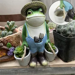 1pc 面白いカエルの庭の像、カエルの庭の装飾、庭の動物の像、屋外ガーデニングギフト、カエルの飾り、シーンの装飾、お祭りの装飾、部屋の装飾、家の装飾、オフィスの装飾、テーマパーティーの装飾、クリスマスの装飾