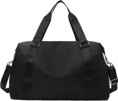 InZaccaZ ボストンバッグ 旅行カバン 旅行バッグ レディース メンズ ジム スポーツ 1泊 2泊 3泊 修学旅行 大容量 軽量 ゴルフ サブバッグ(ブラック,  Mサイズ)