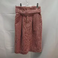 ◇ ◎ ALICIA PAGEBOY コーデュロイ、後ろスリット ひざ丈 ストレート スカート サイズF ピンク レディース E  【1301260023358】