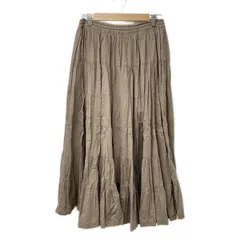 グリーンレーベルリラクシング ロングスカート サイズ36 S レディース - グレーベージュ マキシ丈/ウエストゴム/ティアード