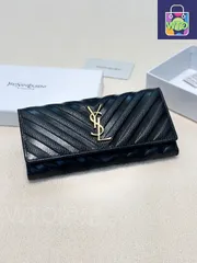 【今日特価】Yves Saint Laurent イヴサンローラン 新作ウォレット 高級レザー製、ファッショナブルな実用デザイン-WTO輸入2