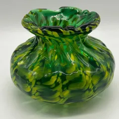 昭和レトロ カメイガラス KAMEI GALSS ガラス製 花瓶 花器 花立て Kamei Glass マーブルガラス 花瓶 | Antique Nanae