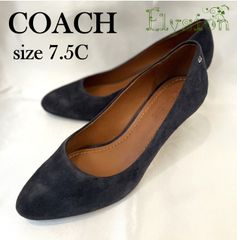 ★COACH★ コーチ スエード シンプル パンプス ネイビー size 7.5C(24.5cm) ハイヒール