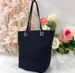 極美品】GUCCI グッチ GG柄 レザー トートバッグ ブラック 黒 保存袋