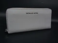 ■美品■ MICHAEL KORS マイケルコース レザー ラウンドファスナー 長財布 ウォレット 札入れ 小銭入れ グレー系 DJ6689