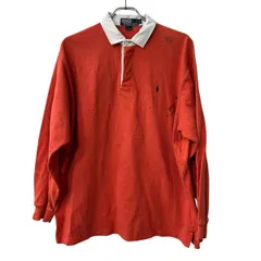 POLO RALPH LAUREN 長袖 ラガーシャツ L オレンジ ポロ ラルフローレン ポロシャツ トップス 古着卸 アメリカ仕入 a708-5091