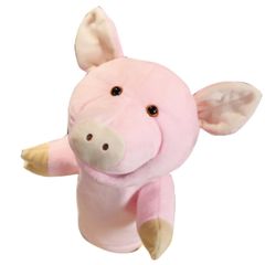【特価セール】ぬいぐるみ ブタ アヒル 口が動く 恐竜 人形 豚 パペット人形 サメ パペットマペット 動物 人形劇 パペット アニマル ハンドパペット (ブタ) RERACO