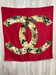 CHANEL シャネル ココマーク スカーフ 赤 レッド タグなし ジュエリー