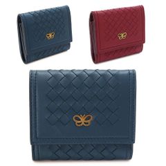 ボッテガヴェネタ 折財布 レディース 547429 VO0B9 三つ折り財布 コンパクト財布 イントレチャート メッシュ編込み レザー 蝶 BOTTEGA VENETA