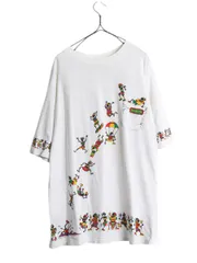 【お得なクーポン配布中!】 90s ジャマイカ製 レゲエ 4面 イラスト プリント Tシャツ メンズ XL 古着 オールド ラスタ 音物 バンド シングルステッチ 白 大きいサイズ