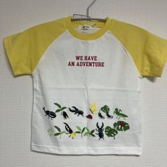 新品タグ付き【SLAP SLIP】昆虫いきものモチーフプリントラグランスリーブ半袖Tシャツ(100cm)