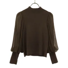 SNIDEL スナイデル 長袖 プリーツチュールスリーブ ニット ONE SIZE ブラウン プルオーバー SWNT208083 レディース 古着