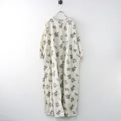美品 サマンサモスモス SM2 SamansaMos2 前後着草花柄総刺繍ワンピース F/キナリ ドレス ロング ボタニカル【2400014471571】