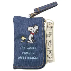 【メール便】スヌーピー キーケース＆定期入れ キーパスポーチ リール付き ボウタイ NV ピーナッツ マリモクラフト ICカードケース 鍵ケース キャラクター グッズ 