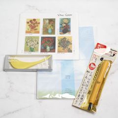 かもめ文具店 ありがとうセット 005 _ 綴る _ バーディー ペーパーナイフ / ゴッホ 切手 etc.（新品 アウトレット詰め合わせ）
