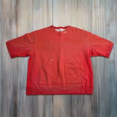 ヴィンテージ加工 半袖スウェットTシャツ アッシュレッド