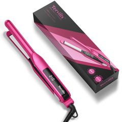 【数量限定】耐熱ポーチ付き 海外対応 10段階温度設定120-210℃ カール2way ストレート 持ち運びミニヘアアイロン 10秒の急速加熱 15mmストレートアイロン 前髪用ヘアアイロン Terviiix