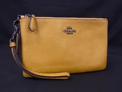 COACH コーチ 22952 レザー マルチポーチ マルチケース 小物入れ レディース イエロー系 DH4285