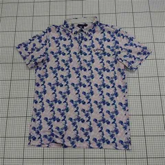 ◇ ⊂ CALLAWAY キャロウェイ 総柄 ボタンダウン BD ゴルフウェア 半袖 ポロシャツ サイズLL ホワイト系 マルチ メンズ E  【1509180010117】