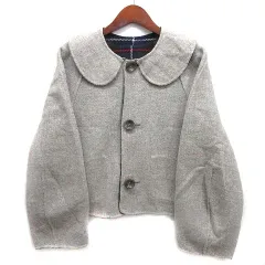 フランシュリッペ franche lippee フラッフィー fluffy リバーシブル ショート コート タータンチェック グレー グリーン Mのサムネイル