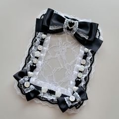 硬質ケース 推しカラー 硬質デコケース 硬質ケースデコ デコケース レースデコ 写真ケース アイドル写真 公式ブロマイド写真 B7 L版ケース ブラック 黒 ギフト 卒業式 入学式 結婚式